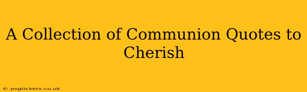 A Collection of Communion Quotes to Cherish