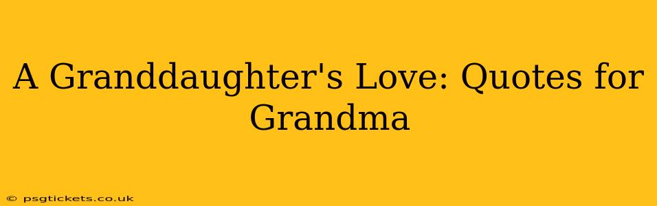 A Granddaughter's Love: Quotes for Grandma