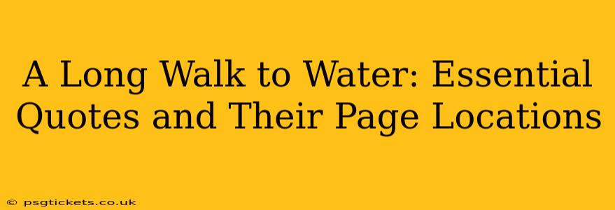 A Long Walk to Water: Essential Quotes and Their Page Locations