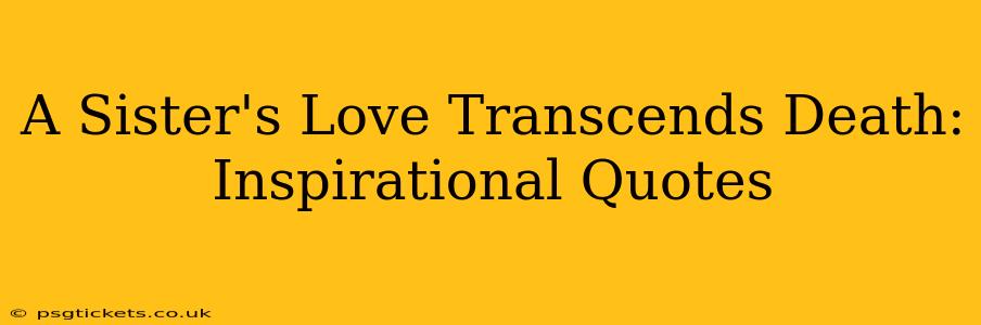 A Sister's Love Transcends Death: Inspirational Quotes