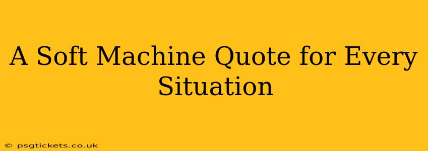A Soft Machine Quote for Every Situation