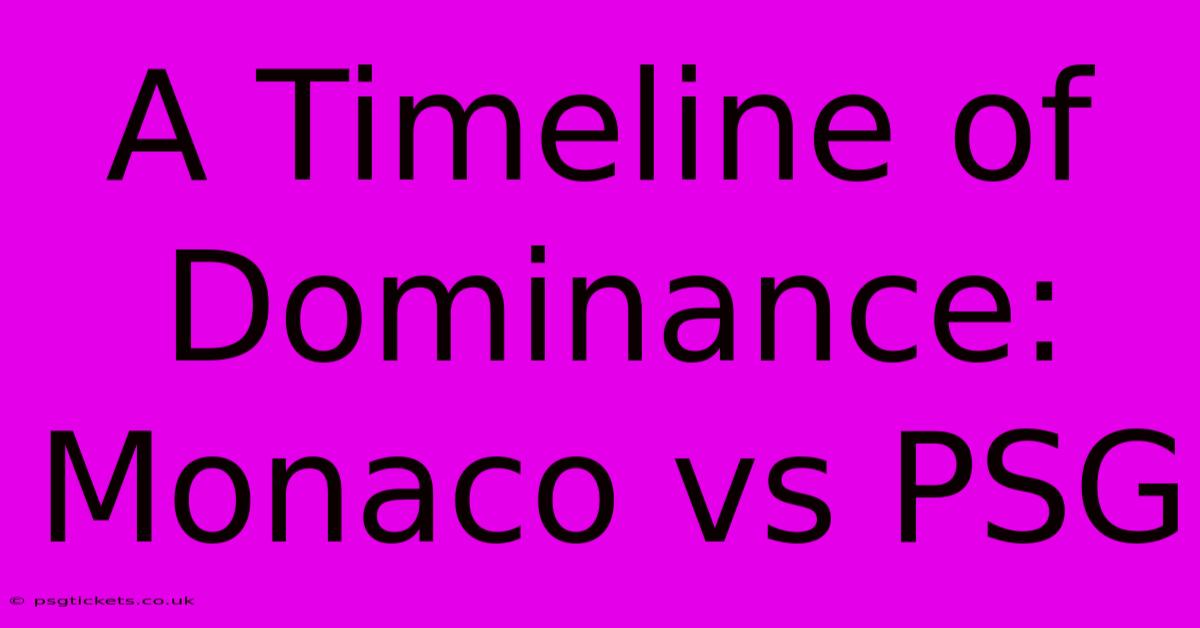 A Timeline Of Dominance: Monaco Vs PSG