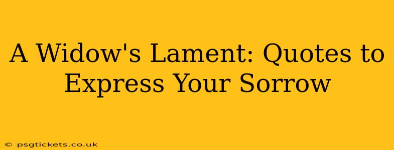 A Widow's Lament: Quotes to Express Your Sorrow