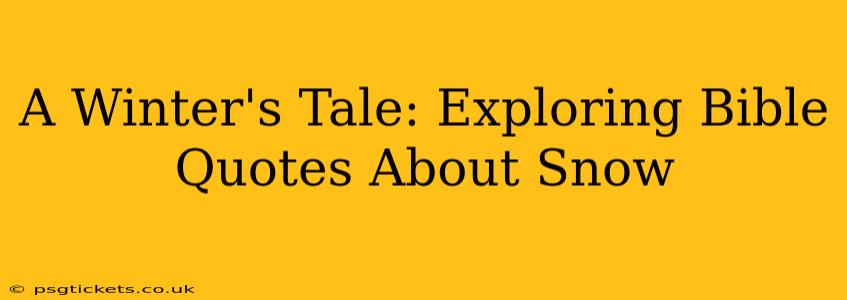 A Winter's Tale: Exploring Bible Quotes About Snow