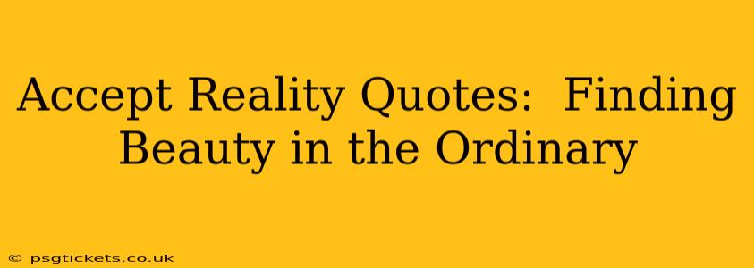 Accept Reality Quotes:  Finding Beauty in the Ordinary