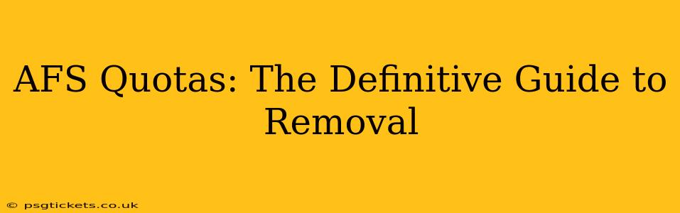 AFS Quotas: The Definitive Guide to Removal