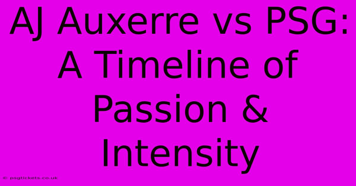 AJ Auxerre Vs PSG: A Timeline Of Passion & Intensity