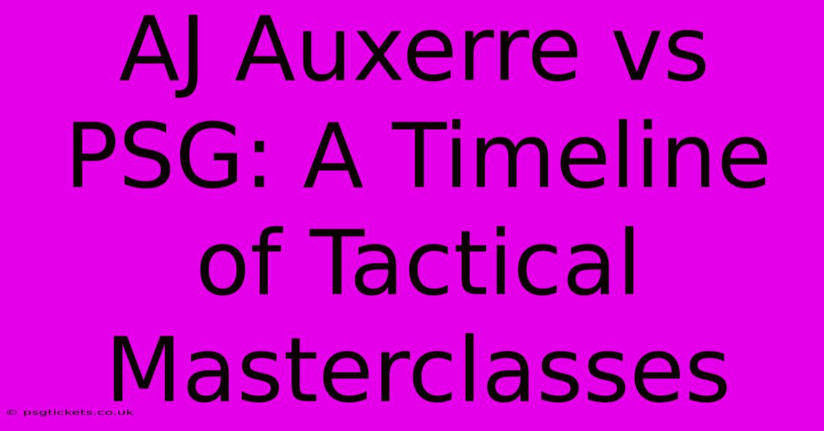 AJ Auxerre Vs PSG: A Timeline Of Tactical Masterclasses