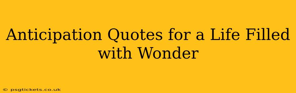Anticipation Quotes for a Life Filled with Wonder