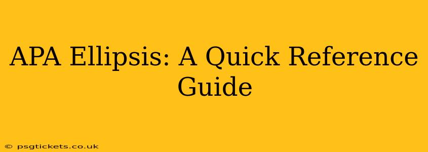 APA Ellipsis: A Quick Reference Guide