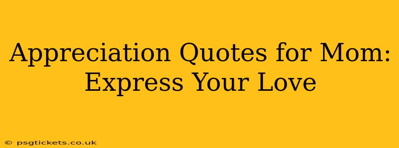 Appreciation Quotes for Mom: Express Your Love