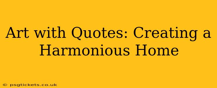 Art with Quotes: Creating a Harmonious Home