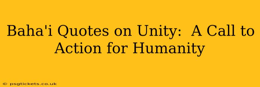 Baha'i Quotes on Unity:  A Call to Action for Humanity