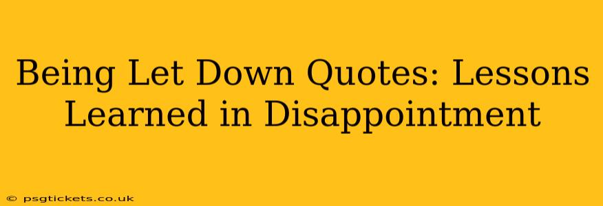 Being Let Down Quotes: Lessons Learned in Disappointment