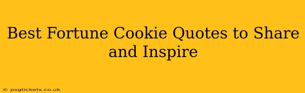 Best Fortune Cookie Quotes to Share and Inspire