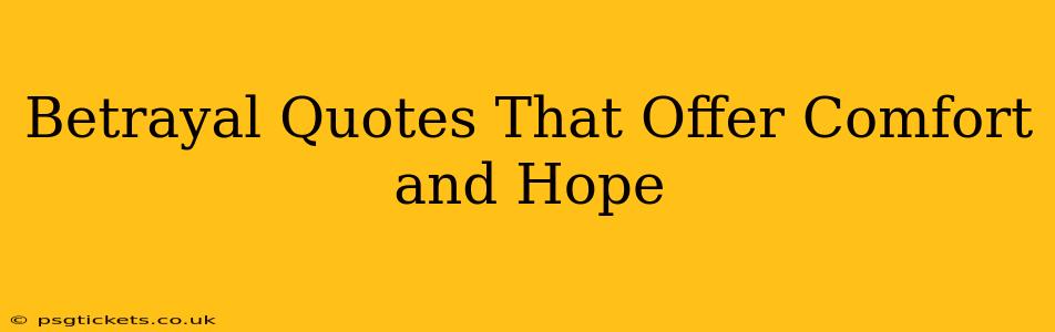 Betrayal Quotes That Offer Comfort and Hope