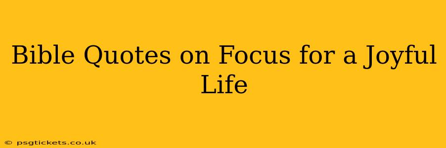 Bible Quotes on Focus for a Joyful Life