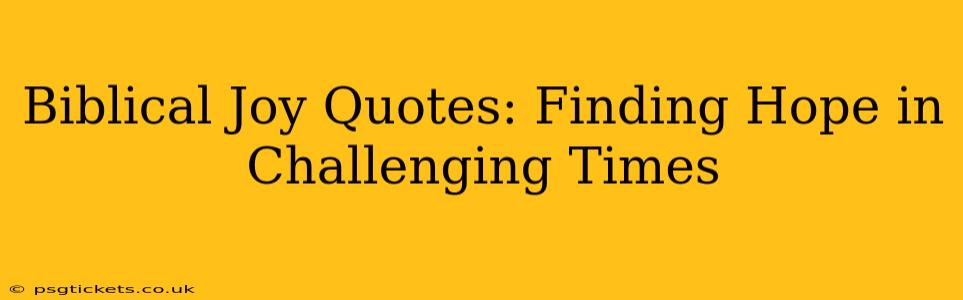Biblical Joy Quotes: Finding Hope in Challenging Times