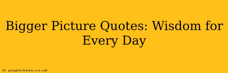 Bigger Picture Quotes: Wisdom for Every Day