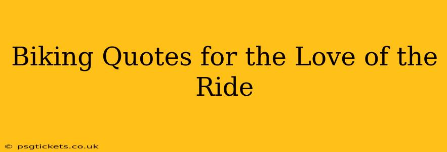 Biking Quotes for the Love of the Ride