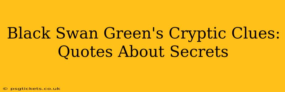 Black Swan Green's Cryptic Clues: Quotes About Secrets
