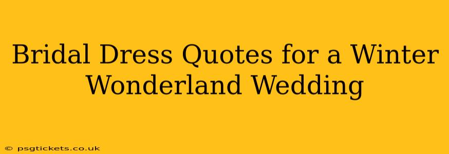 Bridal Dress Quotes for a Winter Wonderland Wedding