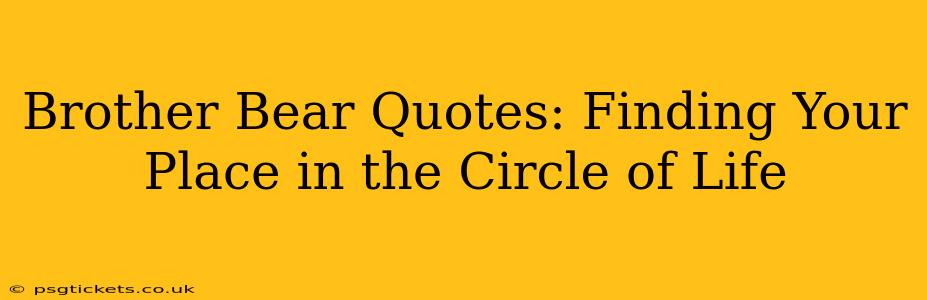 Brother Bear Quotes: Finding Your Place in the Circle of Life