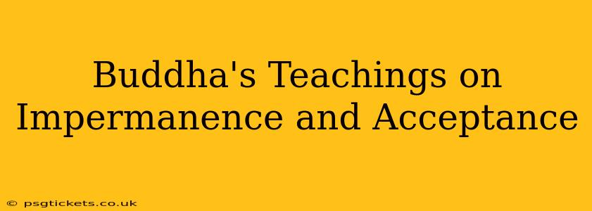 Buddha's Teachings on Impermanence and Acceptance