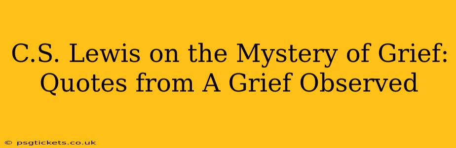 C.S. Lewis on the Mystery of Grief: Quotes from A Grief Observed