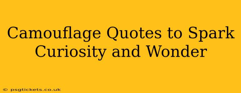 Camouflage Quotes to Spark Curiosity and Wonder