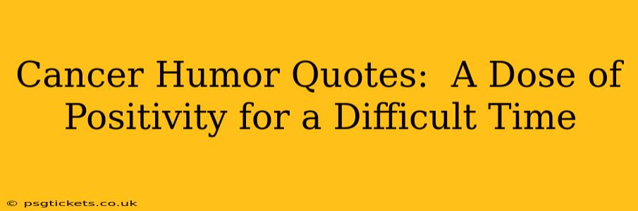 Cancer Humor Quotes:  A Dose of Positivity for a Difficult Time