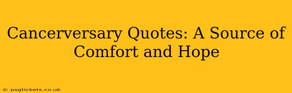 Cancerversary Quotes: A Source of Comfort and Hope