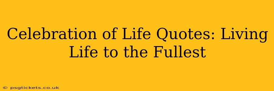 Celebration of Life Quotes: Living Life to the Fullest