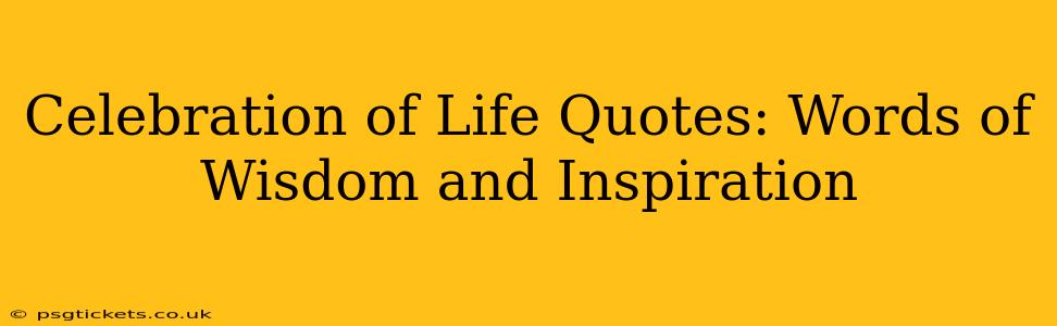 Celebration of Life Quotes: Words of Wisdom and Inspiration