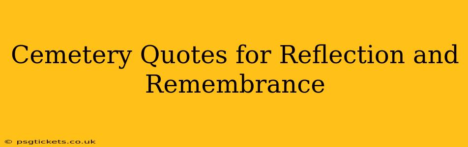 Cemetery Quotes for Reflection and Remembrance