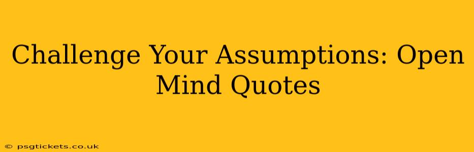 Challenge Your Assumptions: Open Mind Quotes