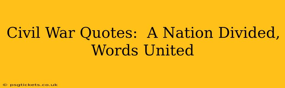 Civil War Quotes:  A Nation Divided, Words United