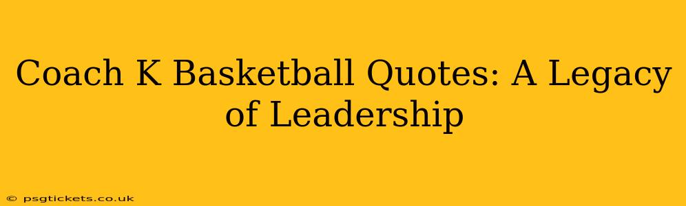Coach K Basketball Quotes: A Legacy of Leadership