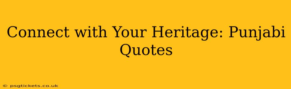 Connect with Your Heritage: Punjabi Quotes
