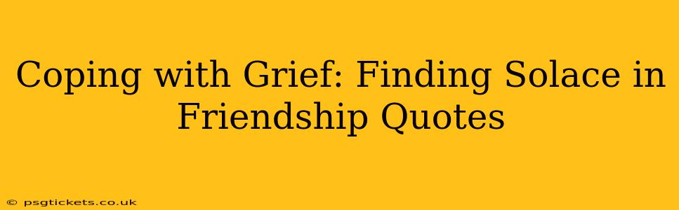 Coping with Grief: Finding Solace in Friendship Quotes
