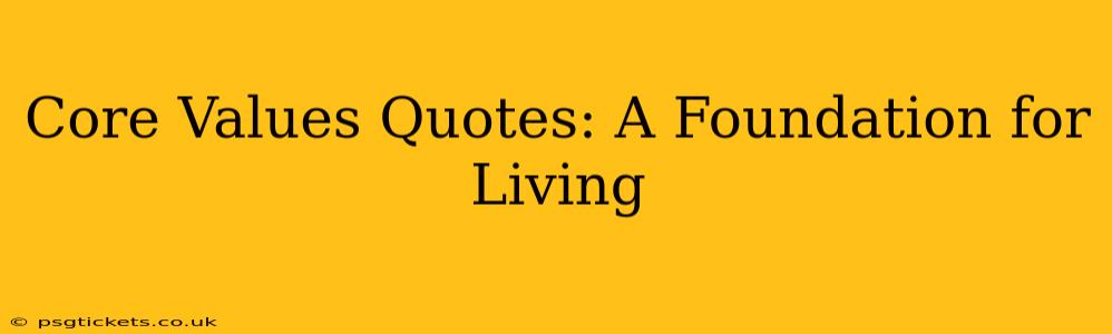 Core Values Quotes: A Foundation for Living