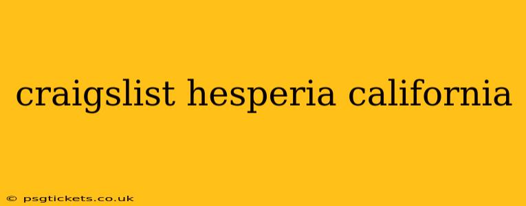 craigslist hesperia california