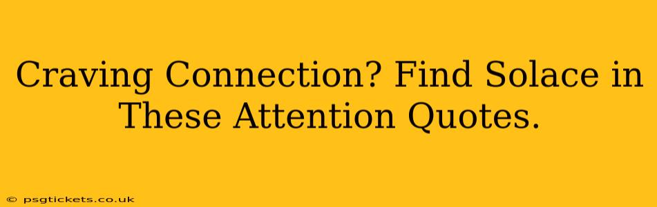 Craving Connection? Find Solace in These Attention Quotes.