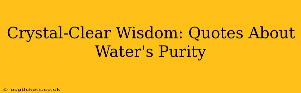 Crystal-Clear Wisdom: Quotes About Water's Purity