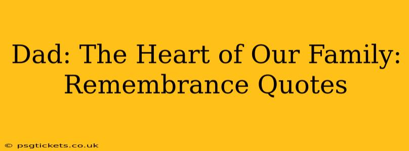Dad: The Heart of Our Family: Remembrance Quotes