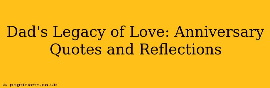 Dad's Legacy of Love: Anniversary Quotes and Reflections
