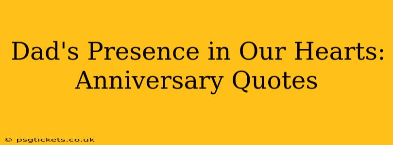 Dad's Presence in Our Hearts: Anniversary Quotes