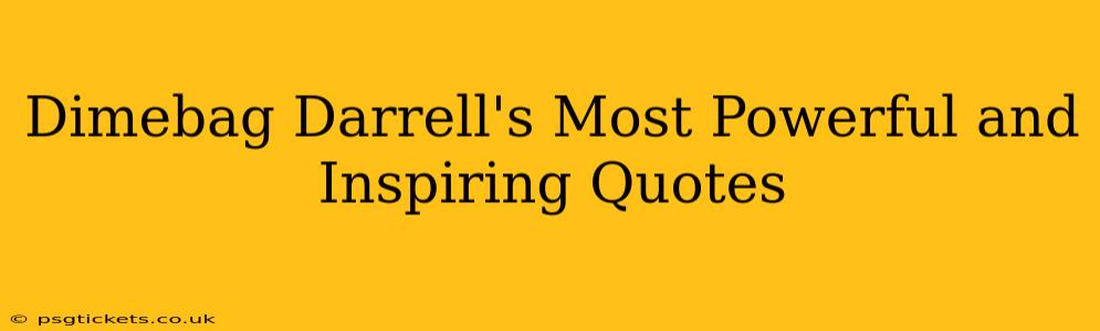 Dimebag Darrell's Most Powerful and Inspiring Quotes