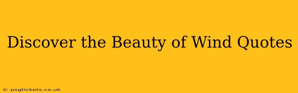 Discover the Beauty of Wind Quotes
