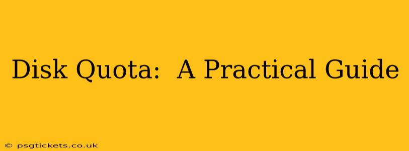 Disk Quota:  A Practical Guide